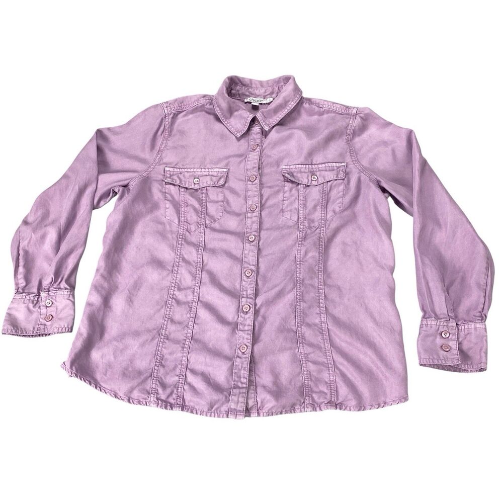 Chico's‎ Women's 2 US 12 Pocket Shirt Long Sleeve Lightweight